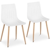 Krzesło skandynawskie plastikowe nowoczesne do jadalni ze stalowymi nogami 2 szt. białe