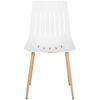 Krzesło skandynawskie plastikowe nowoczesne do jadalni ze stalowymi nogami 2 szt. białe
