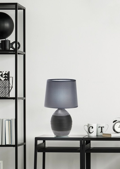 Lampka stołowa czarna ceramiczna Ambon 41-78643