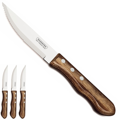 Zestaw noży do steków z drewnianym uchwytem Churrasco JUMBO 4 szt. dł. 255 mm