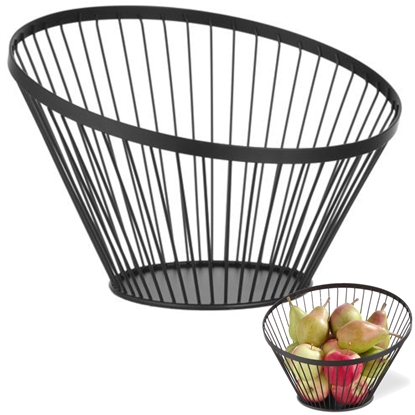 Koszyk miska druciana na owoce czarna z matową powłoką śr. 300 mm - Hendi 427071
