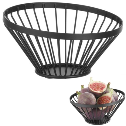 Koszyk miska druciana na owoce czarna z matową powłoką śr. 150 mm - Hendi 427095