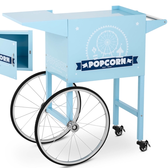 Wózek podstawa do maszyny do popcornu z szafką retro 51 x 37 cm - niebieski
