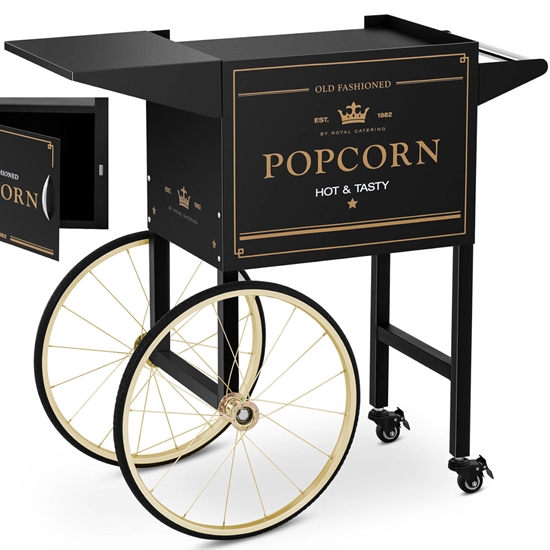 Wózek podstawa do maszyny do popcornu z szafką retro 51 x 37 cm - czarno-złoty