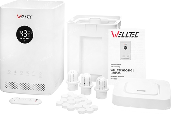 Ultradźwiękowy nawilżacz powietrza Welltec HDO300 z funkcją aromaterapii i WiFi