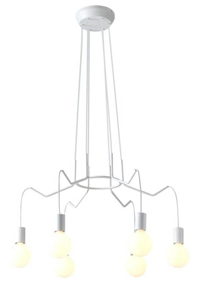 Lampa wisząca sufitowa biała matowa oprawa 6x40W Basso Candellux 36-71026