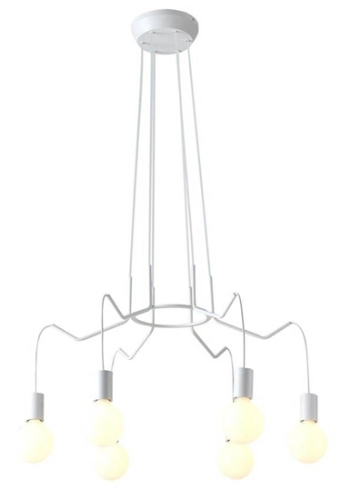 Lampa wisząca sufitowa biała matowa oprawa 6x40W Basso Candellux 36-71026
