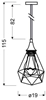 Lampa sufitowa wisząca czarna druciana 1x60W Graf Candellux 31-62888