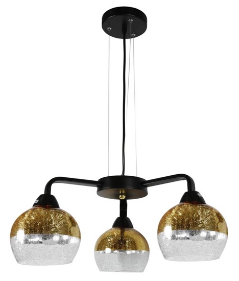 Lampa wisząca czarno-złota regulowana 3x60W Cromina Gold Candellux 33-57259