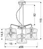 Lampa wisząca sufitowa chromowa regulowana 3x40W Nosja Candellux 33-58720