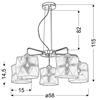 Lampa wisząca sufitowa chromowa regulowana 5x40W Nosja Candellux 35-58737