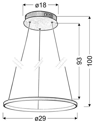 Lampa wisząca LED 18W ring okrągła 29cm chrom Lune 31-64592