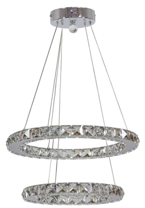 Lampa sufitowa wisząca LED 2 okręgi z kryształami Lords Candellux 31-32515