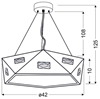 Lampa wisząca czarna pięciokątna regulowana 3x40W Nemezis Candellux 31-59130