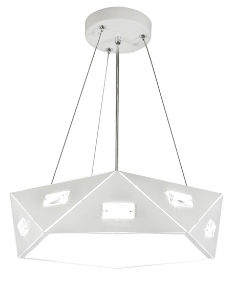 Lampa wisząca biała pięciokątna regulowana LED 24W Nemezis Candellux 31-64875 