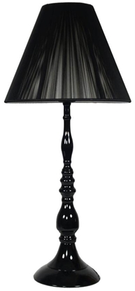 Lampka stołowa nocna czarna abażur nitkowy stożek Gillenia 1x60W E27 41-21321