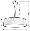 Lampa wisząca srebrzysto szara abażur tkany 3x60W Blum Candellux 31-46673