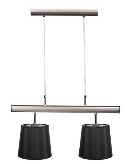 Lampa wisząca satyna podwójna czarny abażur 2x60W Milonga Candellux 32-53541