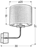 Kinkiet chromowy abażur tkany E14 40W lampa Estera Candellux 21-11473