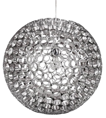 Lampa wisząca srebrna kula z rurek metalowych E27 Abros Candellux 31-94080