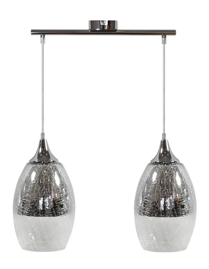 Lampa sufitowa wisząca srebrna regulowana 2x60W E27 Celia 32-51578