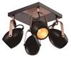 Lampa czarno-miedziana regulowana plafon E14 4x40W Anica 98-83128