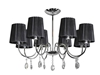 Lampa wisząca chrom/czarna z kryształkami 8x40W Sorento Candellux 38-38067
