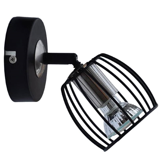 Lampa ścienna kinkiet 1X3W LED GU10 czarny matowy+satyna ZONK 91-54319