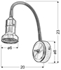 Lampa ścienna kinkiet na wysięgniku GU10 1x50W satyna nikiel+chrom Arkon 91-60037