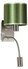 Kinkiet zielony / chrom z wyłącznikiem E14 + LED Sylwana Candellux 21-29294