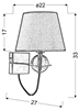 Lampa ścienna kinkiet 1X40W E14 srebrny TESORO 21-29522