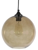 Lampa wisząca szklana kula brązowa + żarówka Edison 31-28259