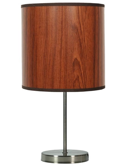 Lampka stołowa satyna/dąb 41cm Timber 41-56750