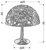 Lampka stołowa chromowa grzybek Lame 41-40056