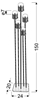 Lampa podłogowa chromowa mat 5xG4 Luxor 54-02818