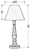 Lampka stołowa gabinetowa biała 42cm 40W E14 Folclore 41-80724