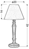 Lampka stołowa gabinetowa biała 42cm 40W E14 Folclore 41-85095