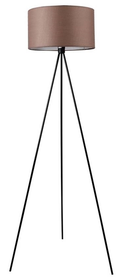 Lampa podłogowa trójnoga abażur brązowy z tkaniny Triano Candellux 51-74065 