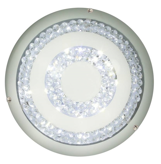 Plafon szklany okrągły biały z kryształami LED 16W Monza Candellux 14-75246