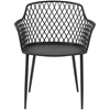 Krzesło nowoczesne kubełkowe z oparciem ażurowym 2 szt. czarne