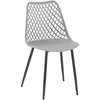 Krzesło nowoczesne plastikowe z oparciem ażurowym  4 szt. szare