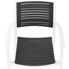 Krzesło plastikowe z oparciem ażurowym na taras balkon 4 szt. czarno-białe