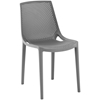Krzesło nowoczesne plastikowe z plecionym oparciem do domu biura 4 szt. szare