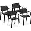 Krzesło nowoczesne plastikowe ażurowe do gabinetu biura 4 szt. czarne