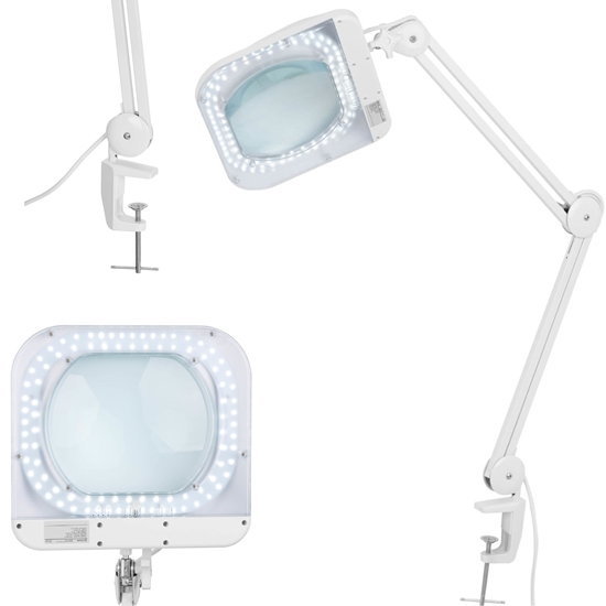 Lampa kosmetyczna warsztatowa z lupą szkłem powiększającym 5 dioptrii 90 x LED 190 x 157 mm