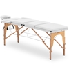 Stół łóżko do masażu drewniane przenośne składane Marseille White do 227 kg białe