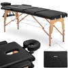 Stół łóżko do masażu drewniane przenośne składane Marseille Black do 227 kg czarne