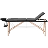 Stół łóżko do masażu drewniane przenośne składane Marseille Black do 227 kg czarne