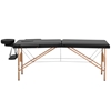 Stół łóżko do masażu drewniane przenośne składane Toulouse Black do 227 kg czarne