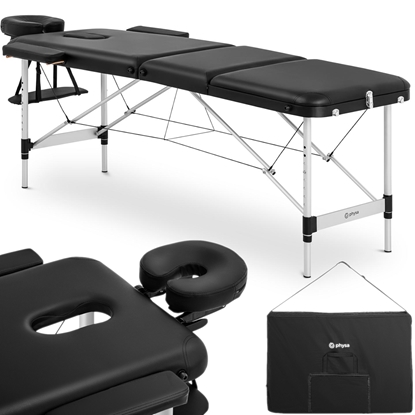 Stół łóżko do masażu przenośne składane Bordeux Black do 180 kg czarne